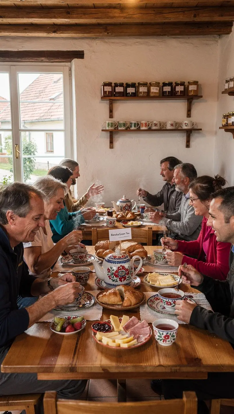Japán kerámia teáscsésze, benne zamatos zöld tea.
